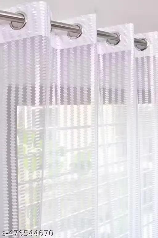 White Tissue Transparent Net SheerCurtains Pack of 01 pc